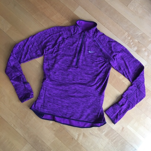 SOLD! Nike Dri-Fit Quarter Zip Pullover, Thumbholes, Purple, Magenta, Black, S - Picture 15 of 17